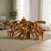 TABLE DE CONSOLE EN RACINE DE TECK (Sculptée)