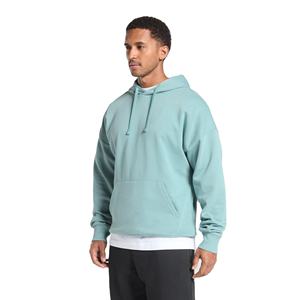 เสื้อฮู้ดผ้าฝ้ายโอเวอร์ไซส์สำหรับผู้ชาย100% พิมพ์ลายโลโก้กำหนดเอง - Product Image 3