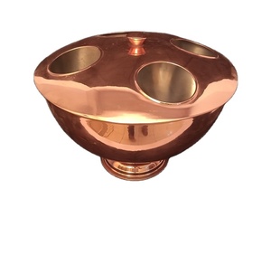 Refroidisseur à vin multi-bouteilles de luxe en acier inoxydable plaqué cuivre – Seau à vin et refroidisseur à champagne pour 4 bouteilles - Product Image 1