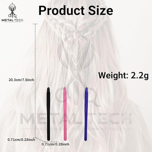 Colorful Extension Threading Loop Needle Micro Bead Wire <b>Puller</b> Feather Installation Hook Hairdressing Tools Trade - Product Image 5