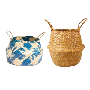 Decorative Handmade Natural Straw Belly Storage <b>Baskets</b> Eco-Friendly Souvenir for Laundry and Toys PHU HAO Brand Home Decoration - Product Image 1