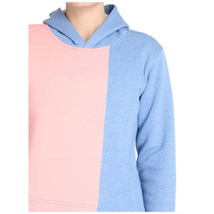 Ensemble de survêtement décontracté 2 pièces pour femme, sweat à capuche color block et pantalon de jogging en molleton à manches longues, rose et bleu, coupe classique - Product Image 2