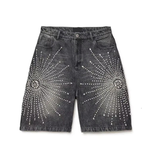 Ensemble décontracté deux pièces à manches courtes et shorts, personnalisable avec logo, chemise et short unis pour hommes, ensembles courts vierges pour hommes - Product Image 1