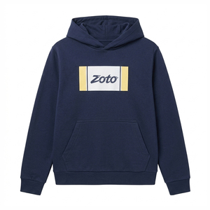 ZOTO Custom Logo Navy Blue <b>Men</b> Hoodie High Quality 360GSM Fleece Streetwear <b>Pullover</b> <b>for</b> Unisex Wholesale - Product Image 1