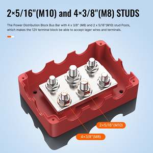 500A 2xM10 And 4xM8 Stud Busbar Distribution Block Box For <b>Auto</b> <b>Batteries</b> - Product Image 6