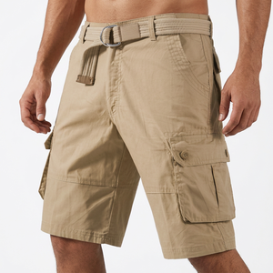 Shorts pour hommes, couleur unie, taille mi-haute, séchage rapide, polyester, décontractés, style Bermuda, avec poches, fermeture boutonnée - Product Image 6