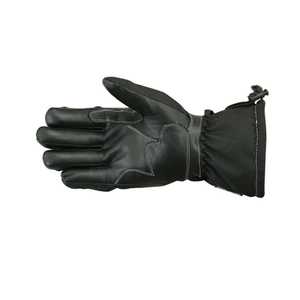 Guantes de Motocicleta de Cuero, Térmicos para Invierno, Deportivos, para Ciclismo, Largos hasta la Muñeca, Sin Forro, Negros, Lisos, Ecológicos, con Pantalla Táctil - Product Image 3