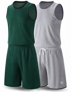 100% polyester materiaal Hoge kwaliteit bedrukt basketbaluniform Op maat gemaakt Anti-UV ademend mouwloos buitensportkleding - Product Image 1