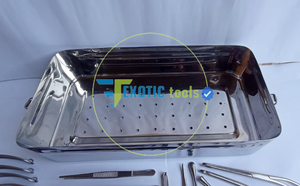 Caja para Instrumentos de Esterilización, Acero Inoxidable Premium, Autoclavable, Contenedor de Esterilización para Instrumentos Quirúrgicos, 12'' SS - Product Image 2