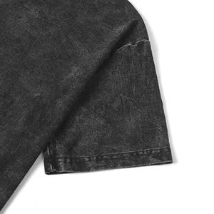 Men's Black 100% Cotton Knitted T-<b>Shirt</b> Short Sleeve O-Neck Casual Regular Fit Front Logo - Product Image 3