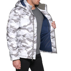 Veste matelassée camouflage personnalisée pour homme, vente en gros, chaude, à capuche, imperméable, coupe-vent, streetwear d'extérieur - Product Image 2