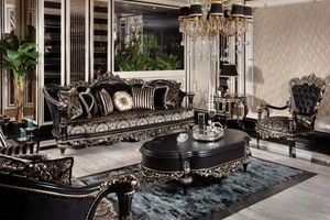 Royal Luxury Solid Teak Wood Sofa Set Baroque Carved 3 2 Seater Couch Arm Chairs <b>Centre</b> Side <b>Table</b> Living Room Furniture - Product Image 6