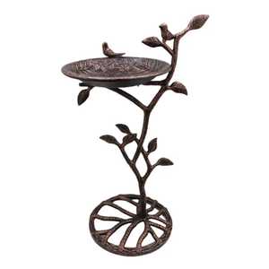 Solar Powered Glass Flower Bird <b>Bath</b> Stake Pink Purple Floral Outdoor Garden Birdbath <b>Lighted</b> Landscape Yard Art Bird Feeder - Product Image 4