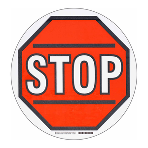 Panneau de signalisation réfléchissant pour sol Brady STOP ToughStripe, diamètre 17 pouces, marqueur de sécurité adhésif durable - Product Image 2
