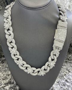 ส่งออกคุณภาพ Moissanite เงินเย็นออกคิวบาห่วงโซ่ทองและเงินเสร็จสิ้นการกำหนดสไตล์สตรีทปาร์ตี้หมั้นเครื่องประดับสำหรับขาย - Product Image 4