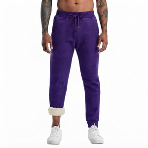 DROGEN EXPORT Men's Royal for Sherpa Lined Lightweight <b>Linen</b>/Cotton Anti-Pilling Spring Warm Athletic Pants Trousers - Product Image 1