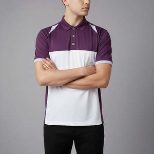 Nuevo Diseño 2026, Camisetas de Polo de Golf para Hombre 100% Algodón, Estampado con Cuello de Canalé en Contraste, Corte Regular, Manga Corta, Secado Rápido - Product Image 4