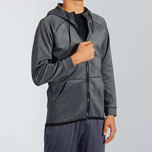 Vente en gros de sweats à capuche de sport pour hommes en polyester/coton 400 g/m², personnalisables, anti-boulochage, coupe-vent, unis, pour la gym et le fitness - Product Image 2