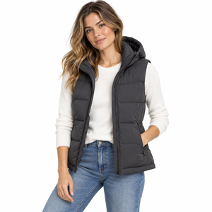 Women's Casual Hooded <b>Puffer</b> <b>Vest</b> Insulated Sleeveless <b>Jacket</b> Wholesale OEM Custom Service premium quality women <b>puffer</b> <b>vest</b> - Product Image 3
