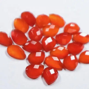 Ónix Rojo Natural de 7x10mm, Corte Rosa, Cabujón en Forma de Pera, Piedra Preciosa Suelta con Base Plana, Buen Brillo, Productos Hechos a Mano Personalizados 2026 - Product Image 1