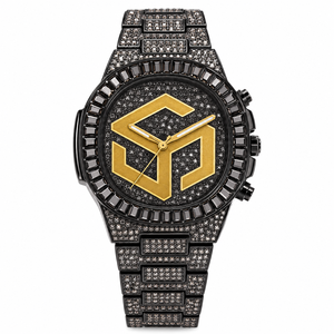 Reloj de Lujo con Incrustaciones de Diamantes Moissanite en Acero Inoxidable para Hombre y Mujer, Reloj de Pulsera Moderno - Product Image 1