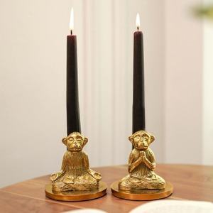 Porte-bougies Flame Elegance Golden Monkey, matériau résistant à la chaleur, décoration d'intérieur - Product Image 1