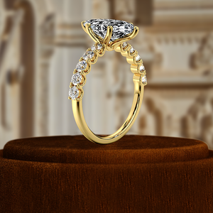 แหวนหมั้นเพชรทรงมาร์คีส์ 1 กะรัต ทองคำแท้ 14k เพชรเพาะเลี้ยงในห้องปฏิบัติการ แหวนเจ้าสาวเพชรเม็ดเดี่ยวประดับเพชรแบบปาเว่ แหวนสัญญา - Product Image 5