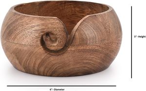 Handmade Simple Wooden Yarn <b>Bowl</b> <b>Knitting</b> Crochet Portable Eco-Friendly Durable <b>Knitting</b> <b>Bowl</b> Holder Yarn Accessories Supplies - Product Image 4