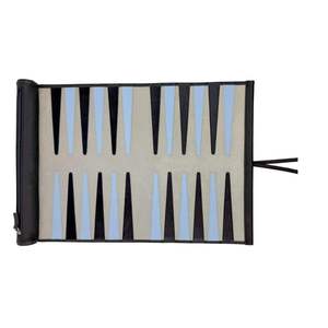 Portable Roll up PU Leather <b>Backgammon</b> Set Compact Travel Board Game with <b>Pieces</b> Dice for Adults Outdoor Camping Party Use - Product Image 4