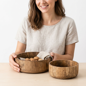 Polished Handmade Eco-Friendly Wooden Bowls Modern Luxury Design Kitchen Dinnerware Wedding Decoration Dishwasher Safe - Product Image 1