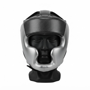 Casque de boxe professionnel en cuir de vachette avec rembourrage en mousse EVA haute densité, équipement de protection pour les arts martiaux - Product Image 4