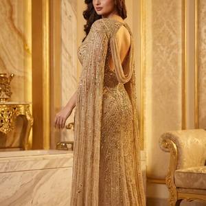 Vestido de Noche Elegante con Lentejuelas, Diseño Personalizado OEM, Manga Corta, Vestido Formal de Lujo para Fiesta de Graduación, Vestido de Invitada de Boda para Damas - Product Image 1