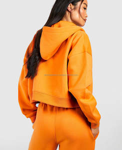 Sweats à capuche épais en coton personnalisés de haute qualité Vente en gros Pull en polaire personnalisé vierge Sweats à capuche tricotés solides et décontractés pour femme - Product Image 3