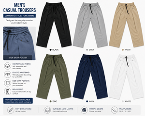 Men's Casual Straight Leg <b>Drawstring</b> <b>Trousers</b> Mid Elastic Stretch Washed Finish Plain Dyed Solid Pattern Snap Pocket-Woven Terry - Product Image 6