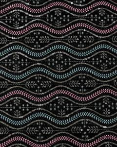 Tela de terciopelo bordada para Abaya, Kaftan, ropa modesta, diseño del Golfo y Emiratos Árabes Unidos, material textil de calidad de exportación para la industria de la moda. - Product Image 3