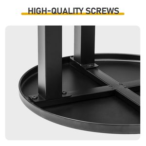Outdoor <b>Black</b> Metal <b>Round</b> <b>Table</b> Weather Resistant Patio End <b>Table</b> with Trestle Leg for Indoor Coffee Bistro <b>Side</b> <b>Table</b> - Product Image 4