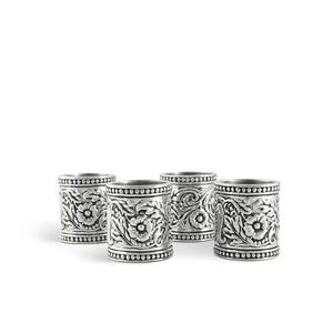 Floral Design <b>Silver</b> Metal <b>Napkin</b> Ring Perfect For Events Parties Weddings And Festive Table Settings Wholesale From India - Product Image 6