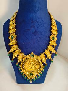 Collar de Oro Antiguo Vintage para Fiesta de Compromiso, Conjunto de Joyería Tradicional del Sur de la India con Piedra Kemp - Product Image 3