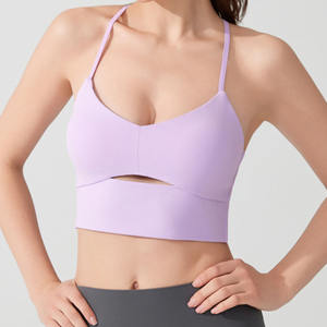 Women's Gym Yoga <b>Vest</b> Beauty Back Hollowed-out Yoga <b>Bra</b> Running Training Fitness Underwear <b>Tops</b> <b>With</b> Breast Pad Fitness <b>Bra</b> Wear - Product Image 4
