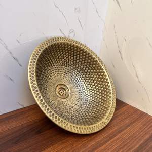 Lavabo de Latón Hecho a Mano de Alta Gama, Lavabo de Lujo para Baño, Lavabo de Metal Premium para Hogar, Hotel, Restaurante - Product Image 4