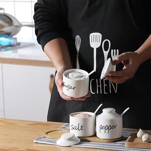 Elegante juego de recipientes de almacenamiento para cocina con tapa de madera, ranura para cuchara y bandeja de servicio, organizador compacto para encimera para té, café y azúcar - Product Image 5