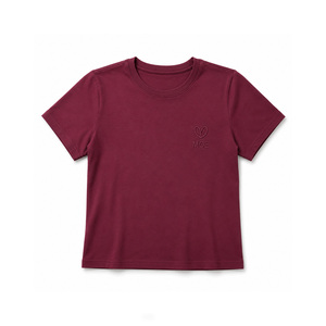 เสื้อผู้หญิงปักลายโทนสี ปรับแต่งแบรนด์ได้ ทรงปกติ แขนครึ่งตัว ผ้าฝ้าย 100% ใส่ได้ทุกฤดู สไตล์ลำลอง สตรีทแวร์ พิมพ์ลายแบบ DTG - Product Image 3
