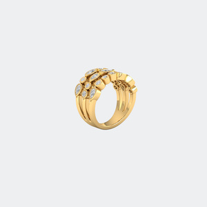 1.45CTW Round Pear Marquise Cut Bezel Set Multi-Band Cluster <b>Statement</b> <b>Ring</b> - Product Image 4