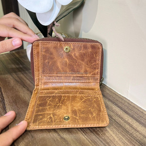 Genuine Leather Men Wallets Women Mini Double Layer Id Credit Card Holders Coin Purse Pouch Storage <b>Bag</b> Short Business Purses - Product Image 5