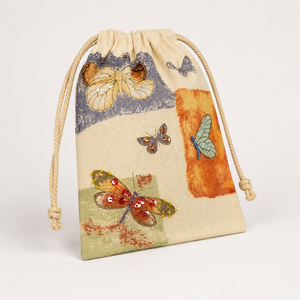 Bolsa de Algodón con Cordón Personalizada, 13x18 cm, con Diseño de Mariposa, para Regalos, Venta al Por Mayor, Fabricante OEM/ODM, Marca Privada - Product Image 4