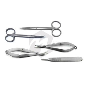 Ensemble d'instruments chirurgicaux ophtalmiques de haute qualité en acier inoxydable/titane pour la microchirurgie oculaire manuelle, certifié CE MOL - Product Image 2