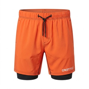 Pantalones Cortos Deportivos 2 en 1 para Hombre ONSTYLE, Negros y Verdes, con Forro de Compresión, Secado Rápido, con Cordón Ajustable, para Entrenamiento Atlético - Product Image 4