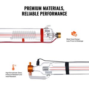 Tubo Laser CO2 da 90W, Lunghezza 125 cm, Diametro 7,9 cm, Vetro Borosilicato con Testa in Metallo, 10.000 ore, Attrezzatura Laser ad Alte Prestazioni - Product Image 6