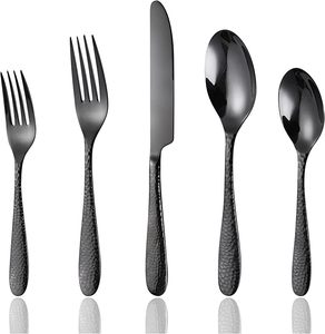 Juego de Cubiertos de Acero Inoxidable Dorado Mate, Cuchillo, Tenedor, Cuchara, 40 Piezas, Moderno y Lujoso para Bodas, Tenedor de Cena con Tallo Delgado - Product Image 5