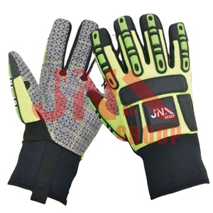 Gants de travail, gants à paume en daim robustes, résistants aux chocs TPR, compatibles avec l'écran tactile, crochets et boucles - Product Image 1